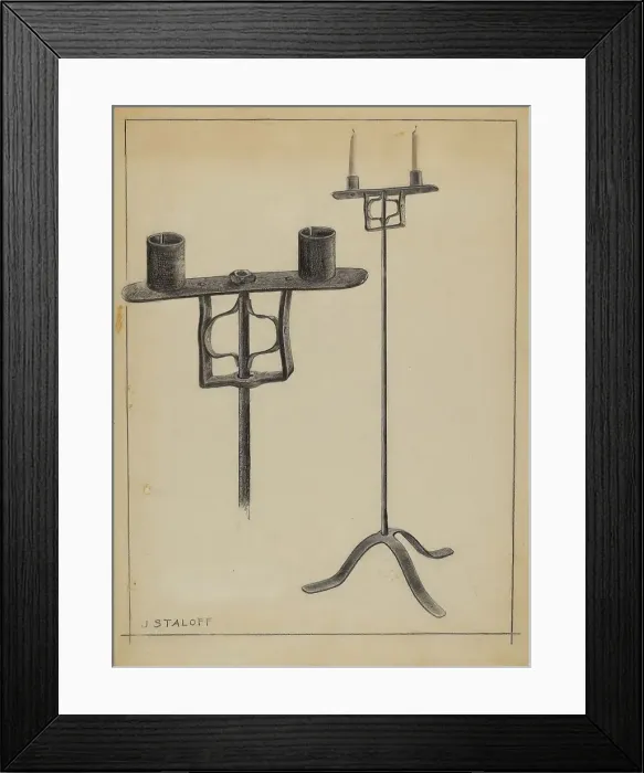 Framed Print : Candlestand, c. 1936. Creator: Jack Staloff Framed Print : Candlestand, c. 1936. Creator: Jack Staloff