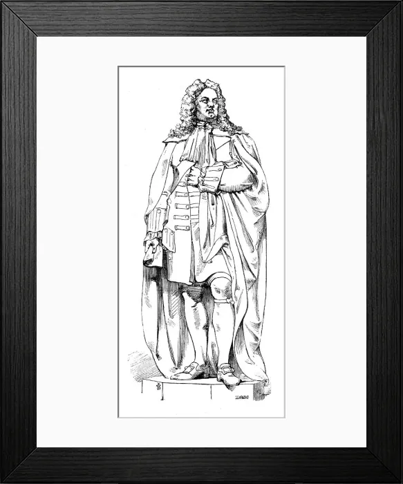 Framed Print : The New Houses of Parliament - Statue of Walpole, 1854. Creator: Unknown Framed Print : The New Houses of Parliament - Statue of Walpole, 1854. Creator: Unknown