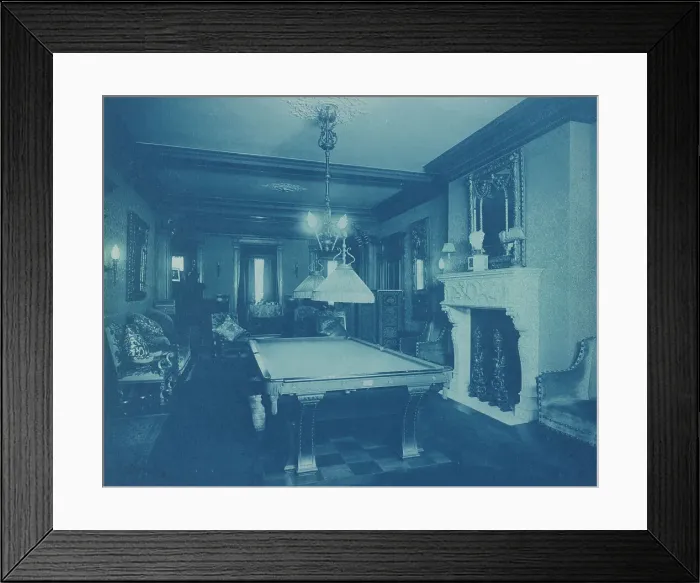 Framed Print : Mary Scott Townsend House, Wash. D.C.: Billiard room, c1910. Creator: Frances Benjamin Johnston Framed Print : Mary Scott Townsend House, Wash. D.C.: Billiard room, c1910. Creator: Frances Benjamin Johnston