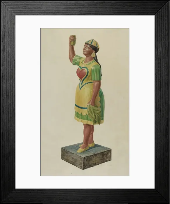 Framed Print : Cigar Store Indian, c. 1941. Creator: Samuel Philpot Framed Print : Cigar Store Indian, c. 1941. Creator: Samuel Philpot