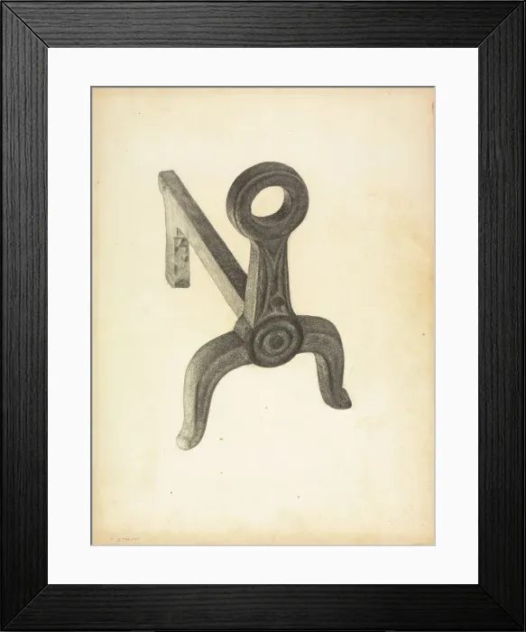 Framed Print : Andiron, c. 1937. Creator: Jack Staloff Framed Print : Andiron, c. 1937. Creator: Jack Staloff