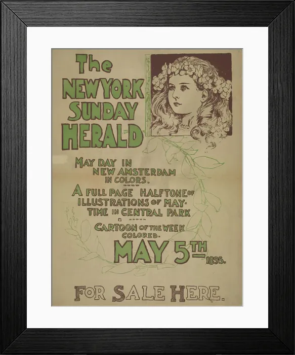 Framed Print : The New York Sunday herald. May day [..] May 5th 1895. c1895. Creator: Charles Hubbard Wright