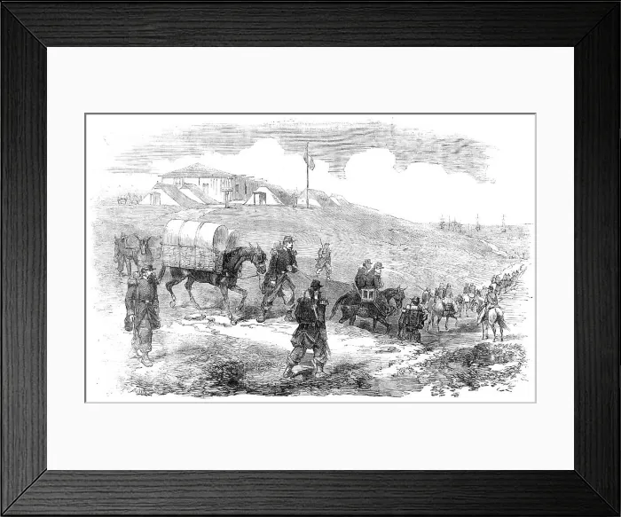 Framed Print : French Ambulances, before Sebastopol, 1854. Creator: Unknown Framed Print : French Ambulances, before Sebastopol, 1854. Creator: Unknown