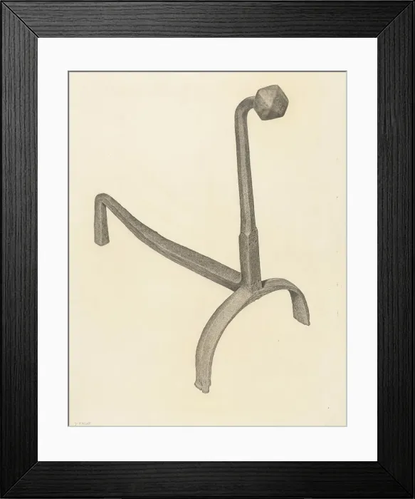 Framed Print : Andiron, c. 1938. Creator: Jack Staloff Framed Print : Andiron, c. 1938. Creator: Jack Staloff