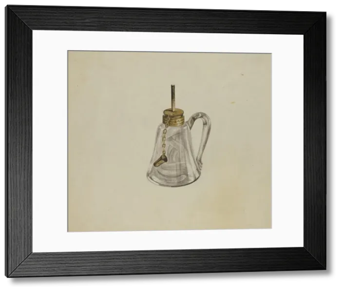 Framed Print : Camphene Lamp, 1935 / 1942. Creator: Don Pingatore Framed Print : Camphene Lamp, 1935 / 1942. Creator: Don Pingatore