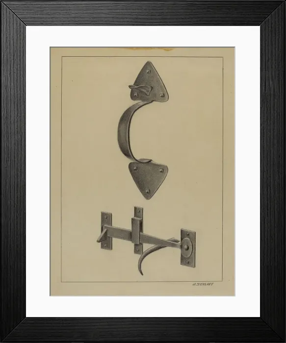 Framed Print : Door Handle and Thumb, c. 1936. Creator: Jack Staloff Framed Print : Door Handle and Thumb, c. 1936. Creator: Jack Staloff