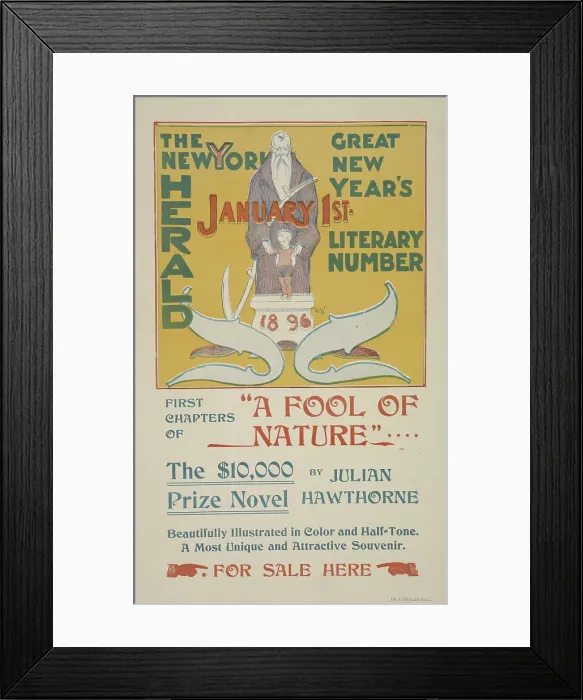 Framed Print : The New York Sunday herald. January 1st 1896. c1896. Creator: Charles Hubbard Wright Framed Print : The New York Sunday herald. January 1st 1896. c1896. Creator: Charles Hubbard Wright
