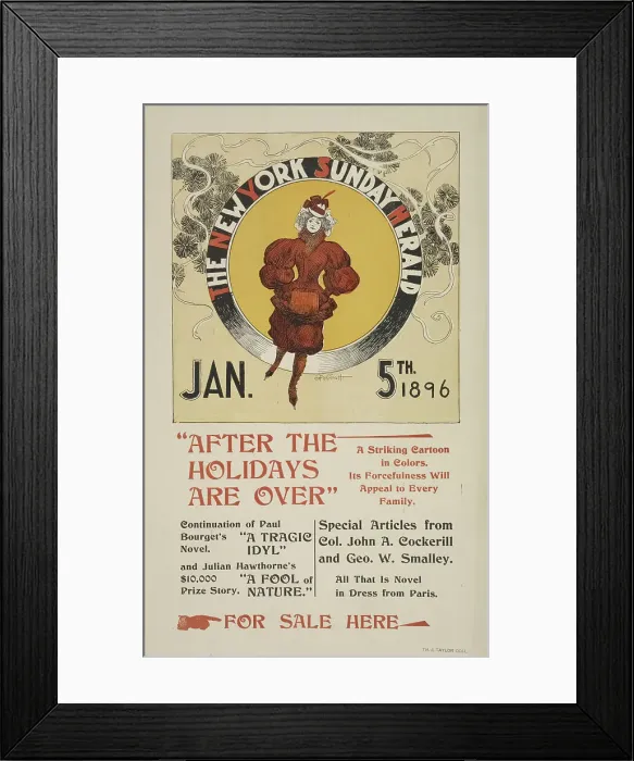 Framed Print : The New York Sunday herald. Jan. 1896. c1896. Creator: Charles Hubbard Wright Framed Print : The New York Sunday herald. Jan. 1896. c1896. Creator: Charles Hubbard Wright