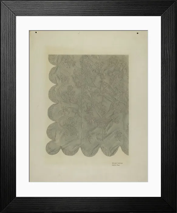 Framed Print : Coverlet, 1935 / 1942. Creators: Josephine Prado, Randolph Atkinson Framed Print : Coverlet, 1935 / 1942. Creators: Josephine Prado, Randolph Atkinson