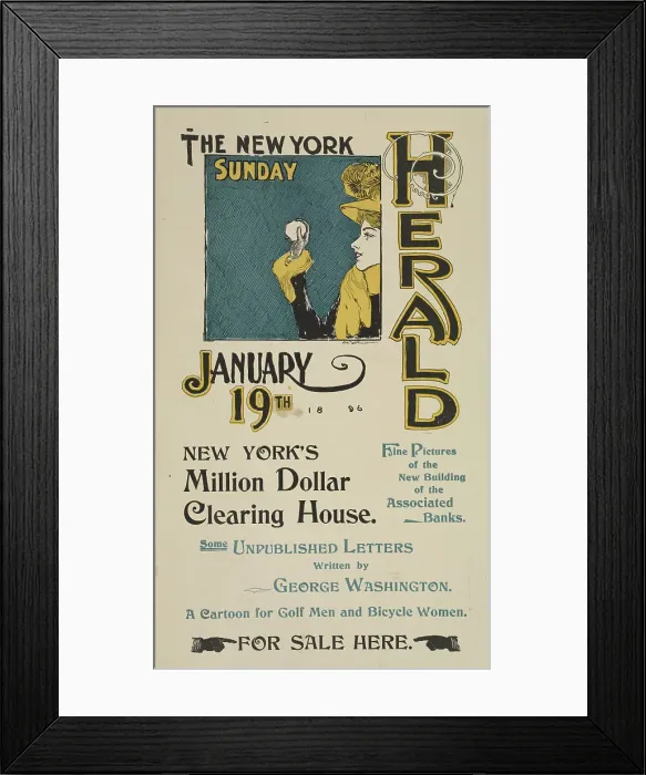 Framed Print : The New York Sunday herald. Jan. 19th 1896. c1896. Creator: Charles Hubbard Wright Framed Print : The New York Sunday herald. Jan. 19th 1896. c1896. Creator: Charles Hubbard Wright
