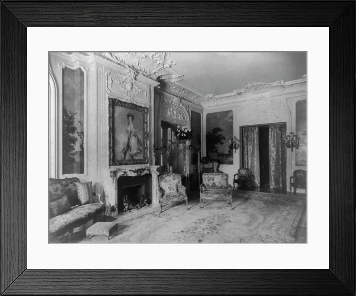 Framed Print : Mary Scott Townsend House, Wash. D.C.: Living room with fireplace, c1910-1911. Creator: Frances Benjamin Johnston Framed Print : Mary Scott Townsend House, Wash. D.C.: Living room with fireplace, c1910-1911. Creator: Frances Benjamin Johnston