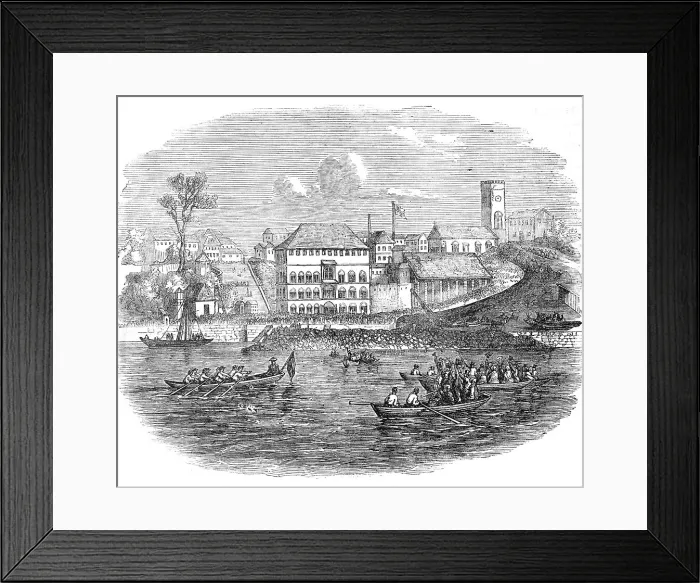 Framed Print : Departure of the Ex-Governor from Freetown, Sierra Leone, 1854. Creator: Unknown Framed Print : Departure of the Ex-Governor from Freetown, Sierra Leone, 1854. Creator: Unknown