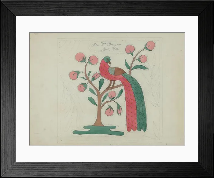 Framed Print : Applique Quilt, c. 1936. Creator: Mildred Prince Framed Print : Applique Quilt, c. 1936. Creator: Mildred Prince