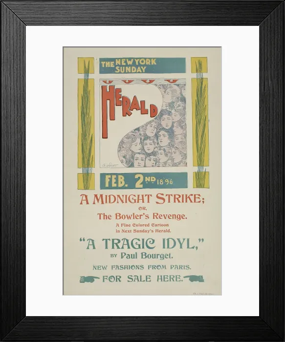 Framed Print : The New York Sunday herald. Feb. 2 1896. c1896. Creator: Charles Hubbard Wright Framed Print : The New York Sunday herald. Feb. 2 1896. c1896. Creator: Charles Hubbard Wright