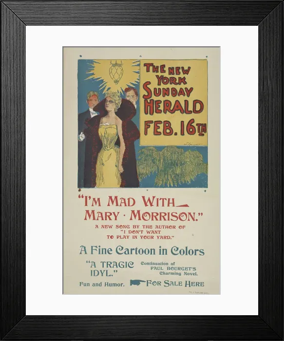 Framed Print : The New York Sunday herald. Feb. 16th. c1896. Creator: Charles Hubbard Wright Framed Print : The New York Sunday herald. Feb. 16th. c1896. Creator: Charles Hubbard Wright