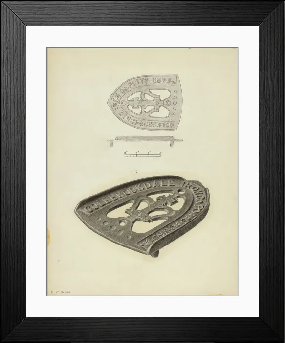 Framed Print : Flat Iron Holder, c. 1938. Creator: Jack Staloff Framed Print : Flat Iron Holder, c. 1938. Creator: Jack Staloff