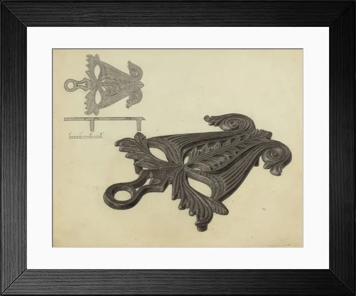 Framed Print : Flat Iron Holder, c. 1938. Creator: Jack Staloff Framed Print : Flat Iron Holder, c. 1938. Creator: Jack Staloff