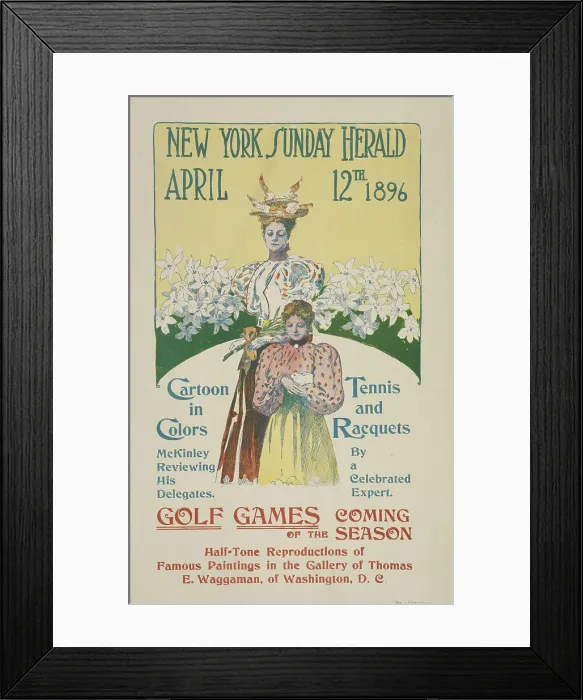 Framed Print : The New York Sunday herald. April12th 1896. c1896. Creator: Charles Hubbard Wright Framed Print : The New York Sunday herald. April12th 1896. c1896. Creator: Charles Hubbard Wright