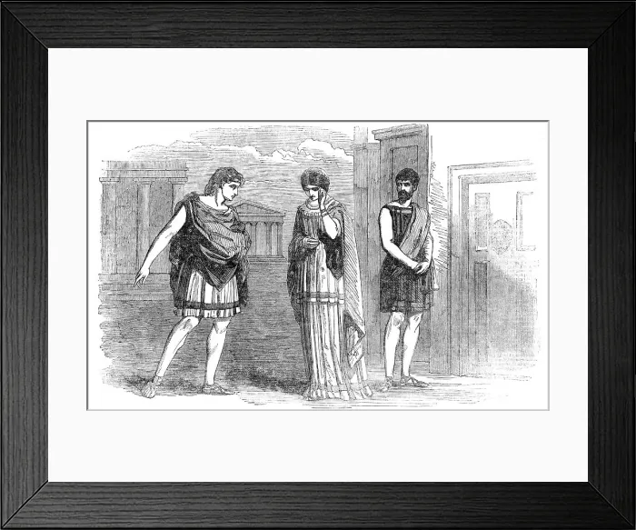 Framed Print : The Westminster Play - scene from Terence's Eunuchus, act 1, scene 1, 1854. Creator: Unknown. The Westminster Play - scene from Terence's Eunuchus, act 1, scene 1, 1854. Creator: Unknown Framed Print : The Westminster Play - scene from Terence's Eunuchus, act 1, scene 1, 1854. Creator: Unknown. The Westminster Play - scene from Terence's Eunuchus, act 1, scene 1, 1854. Creator: Unknown