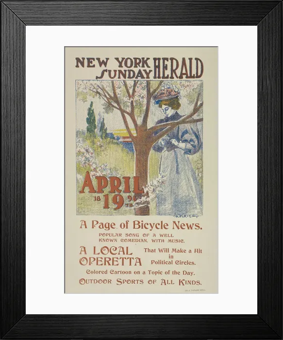Framed Print : The New York Sunday herald. April 19th 1896. c1896. Creator: Charles Hubbard Wright Framed Print : The New York Sunday herald. April 19th 1896. c1896. Creator: Charles Hubbard Wright