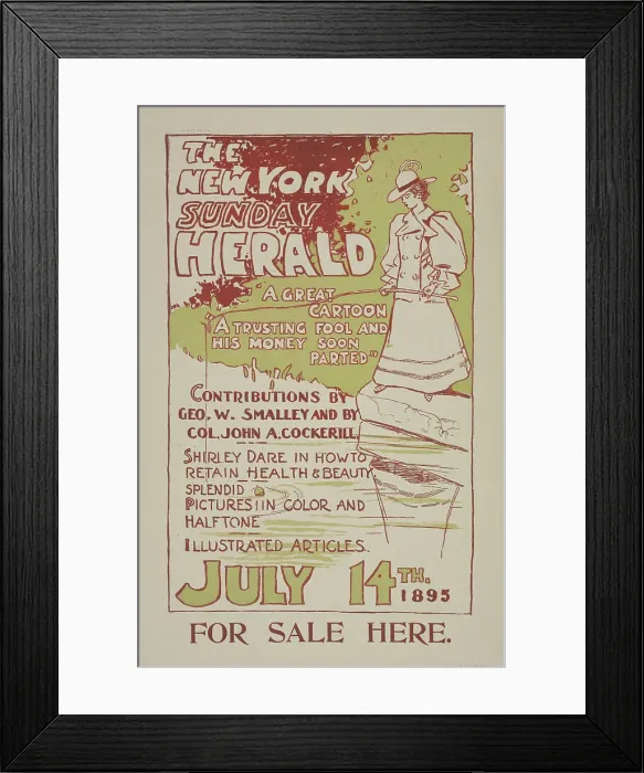 Framed Print : The New York Sunday herald. July 14th 1895. c1895. Creator: Charles Hubbard Wright Framed Print : The New York Sunday herald. July 14th 1895. c1895. Creator: Charles Hubbard Wright