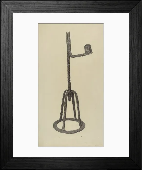 Framed Print : Rush and Candle Holder, c. 1939. Creator: Jack Staloff Framed Print : Rush and Candle Holder, c. 1939. Creator: Jack Staloff