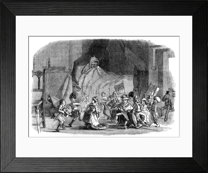 Framed Print : A Child's Dream of Twelfth Night - drawn by Charles Keene, 1854. Creator: Unknown Framed Print : A Child's Dream of Twelfth Night - drawn by Charles Keene, 1854. Creator: Unknown