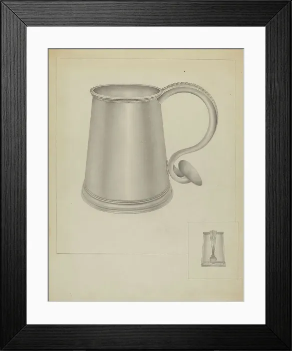 Framed Print : Silver Communion Mug, c. 1936. Creator: Isidore Steinberg Framed Print : Silver Communion Mug, c. 1936. Creator: Isidore Steinberg