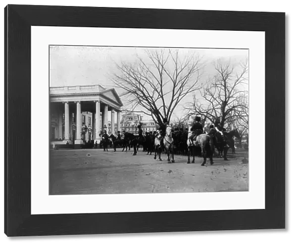 The 'President's own' in waiting as escort at the White House, between 1889 and 1906. Creator: Frances Benjamin Johnston. The 'President's own' in waiting as escort at the White House, between 1889 and 1906