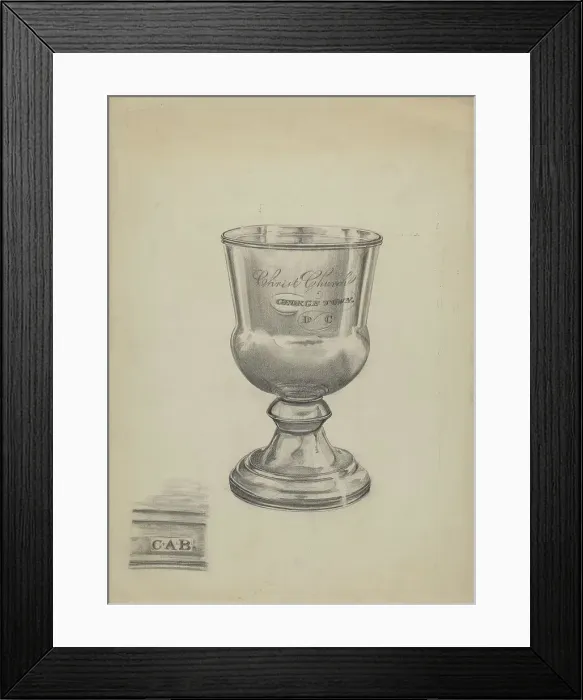 Framed Print : Silver Communion Cup, 1935 / 1942. Creator: Ella Josephine Sterling Framed Print : Silver Communion Cup, 1935 / 1942. Creator: Ella Josephine Sterling