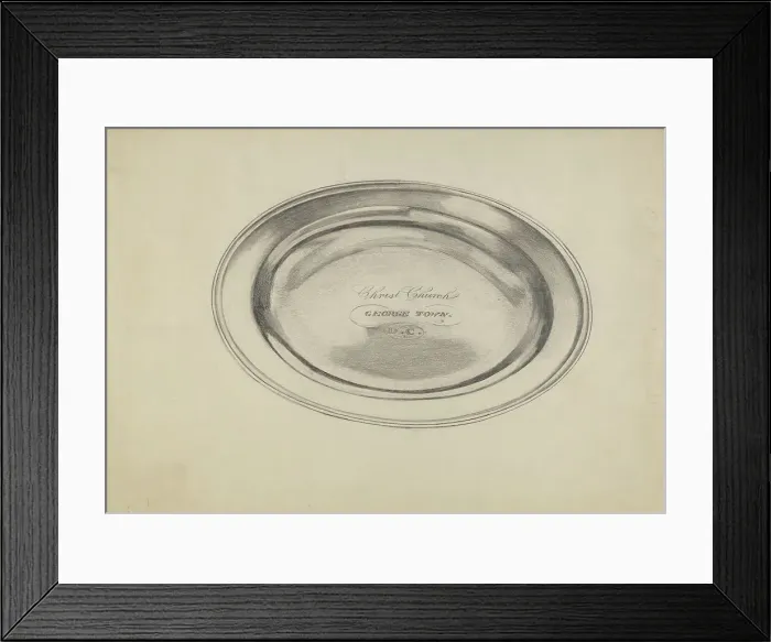 Framed Print : Silver Communion Plate, 1935 / 1942. Creator: Ella Josephine Sterling Framed Print : Silver Communion Plate, 1935 / 1942. Creator: Ella Josephine Sterling