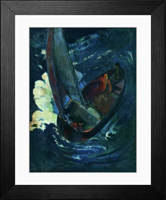Framed Print : La Barque, 1896. Creator: Gauguin, Paul Eugéne Henri (1848-1903) Framed Print : La Barque, 1896. Creator: Gauguin, Paul Eugéne Henri (1848-1903)