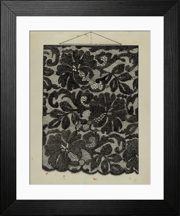 Framed Print : Embroidered Lace, c. 1936. Creator: Florence Stevenson Framed Print : Embroidered Lace, c. 1936. Creator: Florence Stevenson