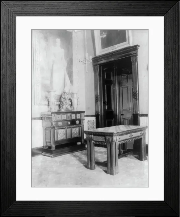 Framed Print : Red Room of the White House corner, between 1889 and 1906. Creator: Frances Benjamin Johnston Framed Print : Red Room of the White House corner, between 1889 and 1906. Creator: Frances Benjamin Johnston