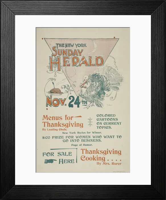Framed Print : The New York Sunday herald. Nov. 28th. c1895. Creator: Charles Hubbard Wright Framed Print : The New York Sunday herald. Nov. 28th. c1895. Creator: Charles Hubbard Wright