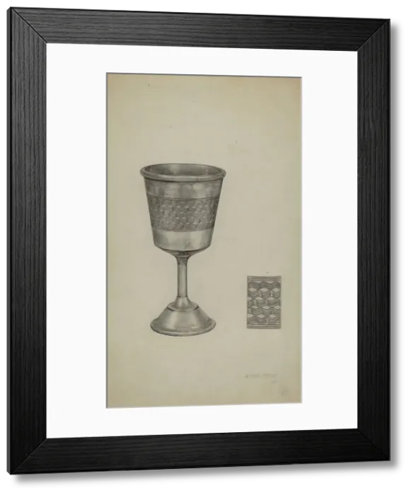 Framed Print : Pewter Chalice, c. 1940. Creator: Arthur Stewart Framed Print : Pewter Chalice, c. 1940. Creator: Arthur Stewart