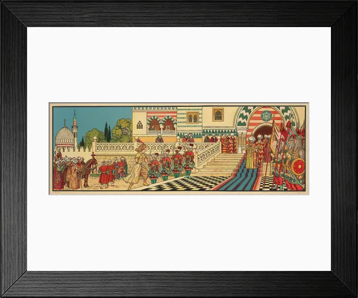 Framed Print : Illustration for Arabian Fairy Tales, 1932. Creator: Bilibin, Ivan Yakovlevich (1876-1942) Framed Print : Illustration for Arabian Fairy Tales, 1932. Creator: Bilibin, Ivan Yakovlevich (1876-1942)