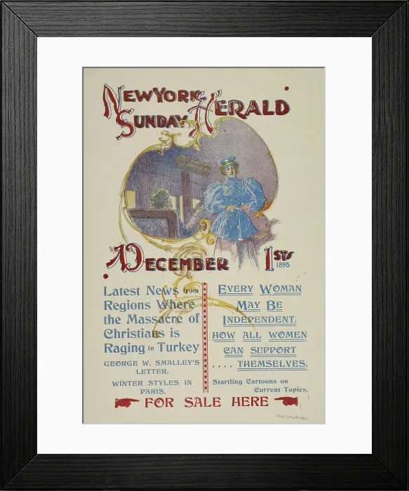 Framed Print : New York Sunday herald. December 1st 1895. c1895. Creator: Charles Hubbard Wright Framed Print : New York Sunday herald. December 1st 1895. c1895. Creator: Charles Hubbard Wright
