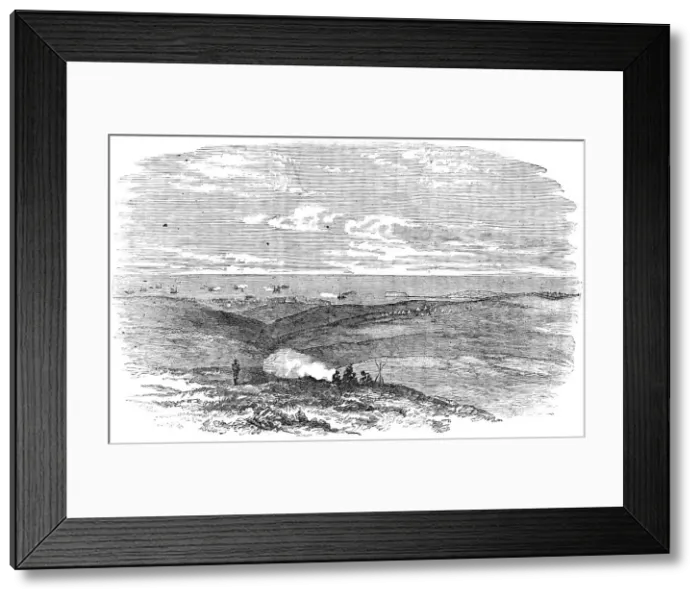 Framed Print : Russian Steamers Shelling the French Camp, Sebastopol, 1854. Creator: Unknown