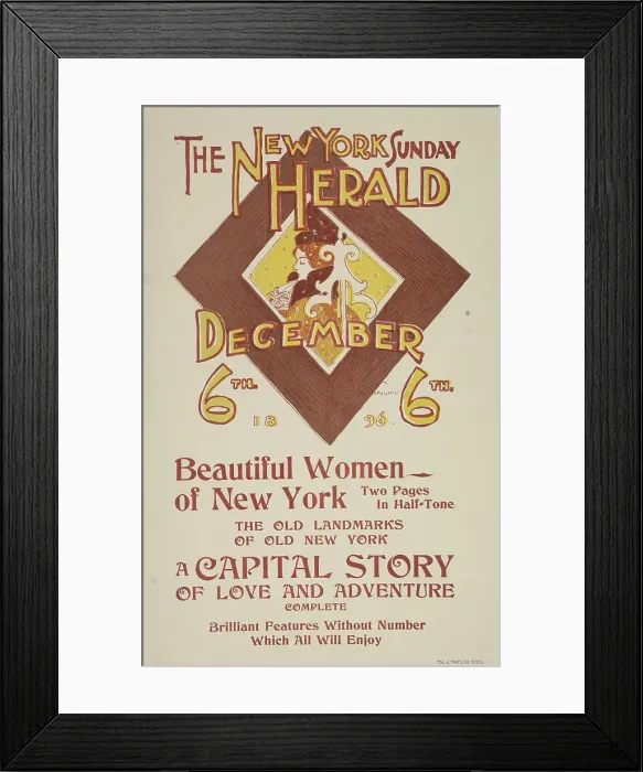 Framed Print : The New York Sunday herald. December 6th 1896. c1896. Creator: Charles Hubbard Wright Framed Print : The New York Sunday herald. December 6th 1896. c1896. Creator: Charles Hubbard Wright