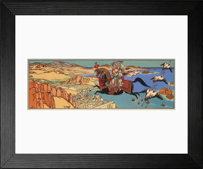 Framed Print : Illustration for Arabian Fairy Tales, 1932. Creator: Bilibin, Ivan Yakovlevich (1876-1942) Framed Print : Illustration for Arabian Fairy Tales, 1932. Creator: Bilibin, Ivan Yakovlevich (1876-1942)