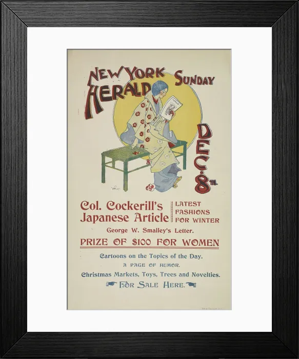 Framed Print : New York Sunday herald. Dec. 8th. c1895. Creator: Charles Hubbard Wright Framed Print : New York Sunday herald. Dec. 8th. c1895. Creator: Charles Hubbard Wright