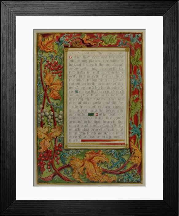 Framed Print : Illuminated Parable: The Sower, c. 1936. Creators: Robert Stewart, James Gross Framed Print : Illuminated Parable: The Sower, c. 1936. Creators: Robert Stewart, James Gross