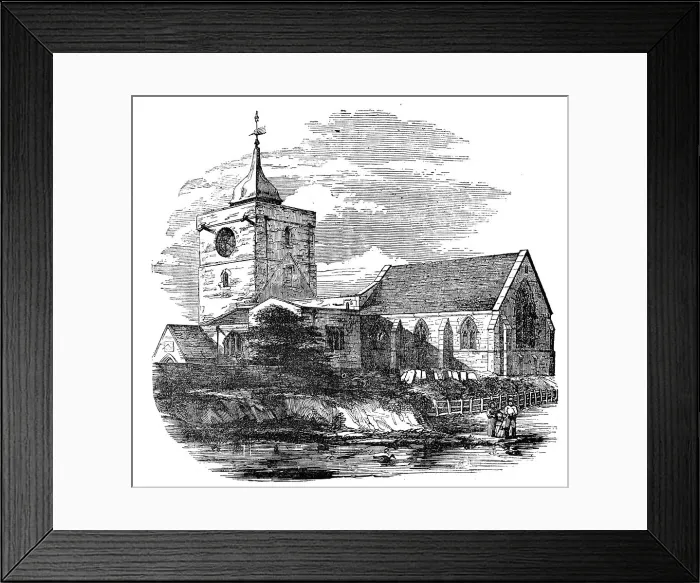 Framed Print : Ponteland Church, Northumberland, 1854. Creator: Unknown Framed Print : Ponteland Church, Northumberland, 1854. Creator: Unknown