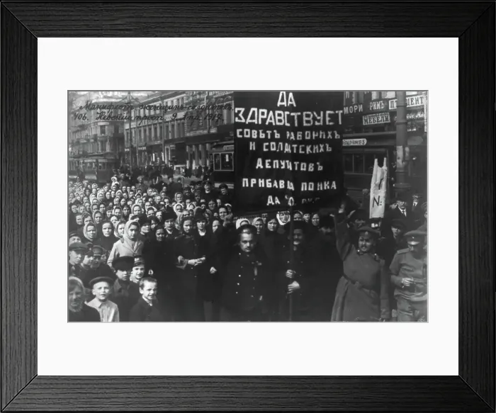 Framed Print : Long live the Council of Workmen's and Soldiers Deputees! Russian Sailors and Women...April 9, 1917 Creator: Anonymous Framed Print : Long live the Council of Workmen's and Soldiers Deputees! Russian Sailors and Women...April 9, 1917 Creator: Anonymous