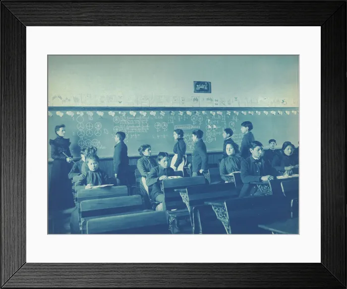 Framed Print : Native Americans during mathematics class at Indian School, Carlisle, Pennsylvania, 1901. Creator: Frances Benjamin Johnston Framed Print : Native Americans during mathematics class at Indian School, Carlisle, Pennsylvania, 1901. Creator: Frances Benjamin Johnston