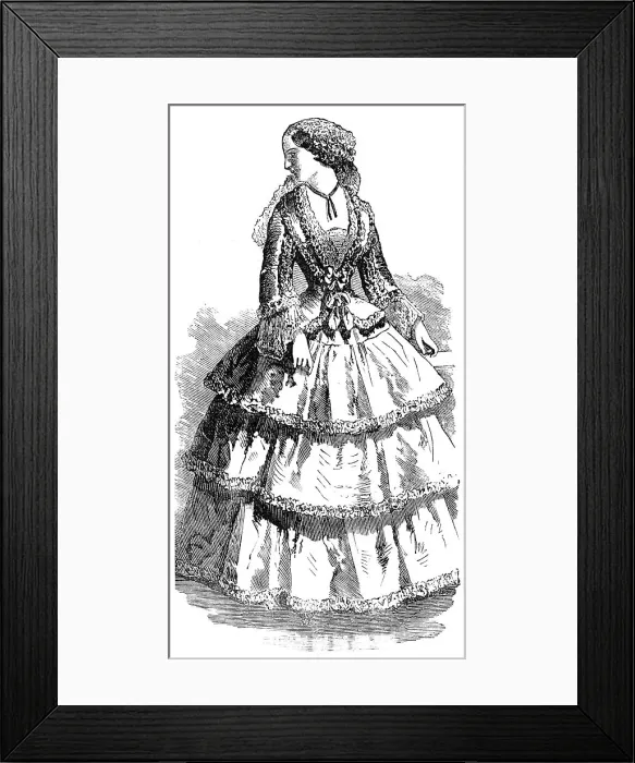 Framed Print : Paris Fashions for the New Year, 1854. Creator: Unknown Framed Print : Paris Fashions for the New Year, 1854. Creator: Unknown