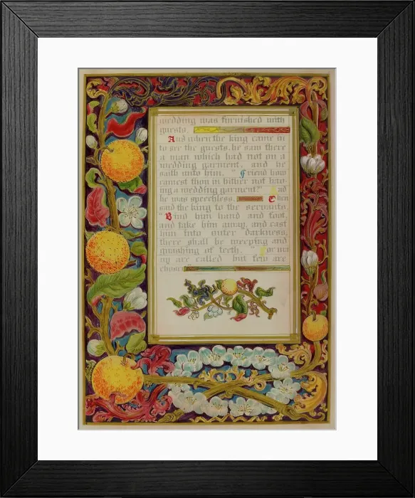 Framed Print : Illuminated Parable: The Wedding, c. 1936. Creators: Robert Stewart, James Gross Framed Print : Illuminated Parable: The Wedding, c. 1936. Creators: Robert Stewart, James Gross