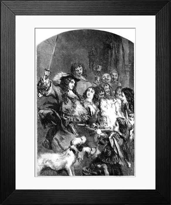 Framed Print : Charles the Second Knighting the Loin of Beef, drawn by Gilbert, 1854. Creator: Gilbert Framed Print : Charles the Second Knighting the Loin of Beef, drawn by Gilbert, 1854. Creator: Gilbert