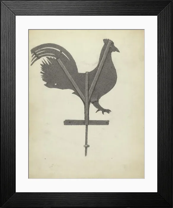 Framed Print : Cock Weather Vane, c. 1939. Creator: Joseph Stonefield